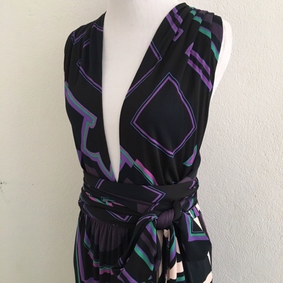 Emilio Pucci Jersey Maxi Dress Halter Wrap Size 10 - Picture 3 of 8